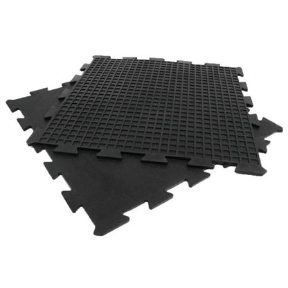 Rubber-Cal Armor Lock Interlocking Rubber Mat (4-Pack), Black, 3/8 x 24 x 24-Inch, Model: 03-212-WBK-4