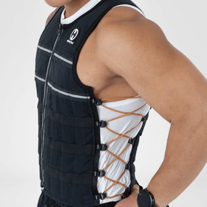 Hyperwear HyperVest ELITE Adjustable Weighted Vest for Women and Men — Thin Steel Weights, Stretch CORDURA Fabric — Weight Vest for Walking, Running, Strength Training - size: Small 15 Pounds Black