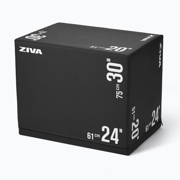 ZIVA 3-in-1 Plyo Box – Premium High-Density PE Foam or PU Wood-Foam Jump Box with Non-Slip PVC Cover – Commercial-Grade Plyometric Platform for Jump Training, Step Workouts & Home Gym (20x24x30")