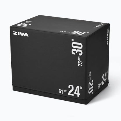 ZIVA 3-in-1 Plyo Box – Premium High-Density PE Foam or PU Wood-Foam Jump Box with Non-Slip PVC Cover – Commercial-Grade Plyometric Platform for Jump Training, Step Workouts & Home Gym (20x24x30")