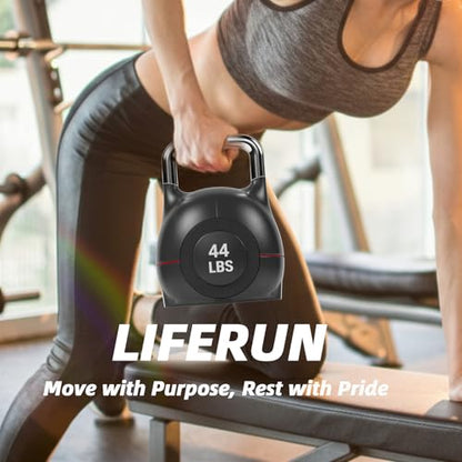 LIFERUN Adjustable Kettlebell Set with 7 Weight Levels, Choose 22.5 lb or 44 lb, Quick-Change Weight Dial & Safety Lock, Space-Saving Design, Full-Body Workout & Cross-Training