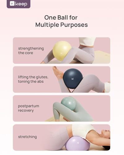 KEEP Exercise Ball Anti-Burst - Thickened Yoga Ball Pilates Ball for Physical Therapy, Fitness Ball for Workout, Core Strength and Physical Therapy