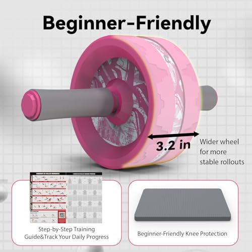 VINSGUIR Ab Roller Wheel, Abs & Core Workout Equipment for Home Gym with Knee Pad Accessories, Abdominal Wheel for Full-body Strength Training