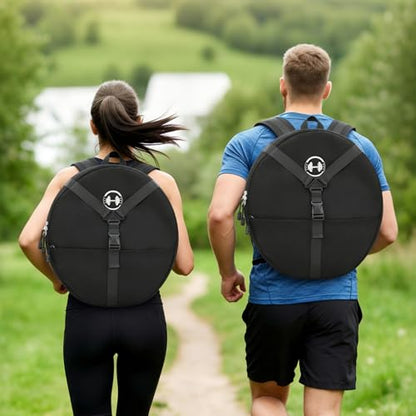 Weighted Backpack Weighted Vest for Fitness and Bodyweight Workouts, Adjustable Padded Straps, 15 LBS barbell Weight Plate Ideal for Training