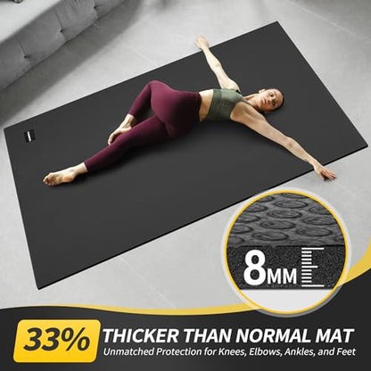 CAMBIVO Yoga Mat for Women and Men, Extra Long and Wide Exercise Mat(72"x48"/84"x30"), Large Non Slip Workout Mat for Yoga, Pilates, Fitness, Barefoot Workouts, Home Gym Studio - size: 72" x 48" x 8mm