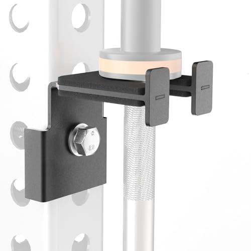 Rack-Mounted Olympic Barbell Holder for 2x2 & 2x3 Power Racks, No Drilling Required – Heavy-Duty Steel Storage with Protective Padding, Space-Saving Gym Equipment - color: fit 3x3"power racks