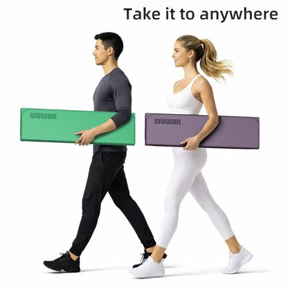 Folding Yoga Mat Extra Thick 0.4 Inch, Foldable Yoga Mat 75 x 26 Inches, TPE Exercise Mat, 7-Panel Non Slip Cushioned Fitness Mat for Yoga, Pilates, Stretching, Home Workout