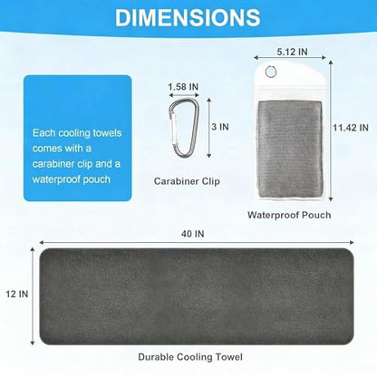 4 Pack Cooling Towels for Neck and Face(40"x12"), Cooling Neck Wraps, Ice Towel for Hot Weather, Soft Breathable Gym Towel, Cool Towel for Workout, Camping, Yoga, Sport, Running
