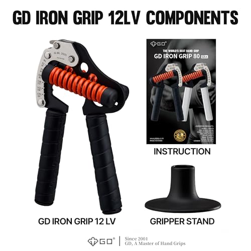GD IRON GRIP Grip Strength Trainer Adjustable Hand Gripper Strengthener Hand Grip Exerciser Wrist Strengtheners Silent & Durable – Forearm, Finger & Hand Strength Training for Athletes, Climbers & Rehabilitation