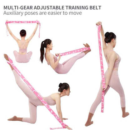 Yoga Blocks 2 Pack with Elastic Stretch Band & Bag – High Density Foam Yoga Blocks for Stability, Deep Stretching & Balance, 12-Loop Resistance Strap for Yoga, Pilates, Dance & Flexibility Training - color: Pink+Pink