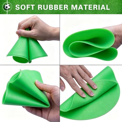 Poly Spot Markers 4inch/9 inch Non-Slip Rubber Agility Markers Flat Field Cones Floor Dots for Football, Soccer, Basketball Training Markers, School Activities, Exercise Drills, Social Distancing - style: 9inch 12Pcs(Green)