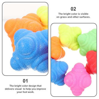 Garneck 6pcs Hexagonal Reflex Balls Reaction Training Balls for Fitness Agility Exercise Hand-Eye Coordination