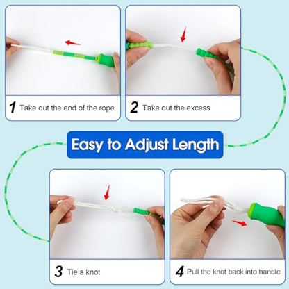 Jump Rope for Kids, 9 Ft Adjustable Jump Ropes for 4 5 6 7 8 10 12, Segmented Soft Beaded Jumping Rope Age 8-12, Tangle Free Skipping Rope for Women Man Fitness Weight Loss