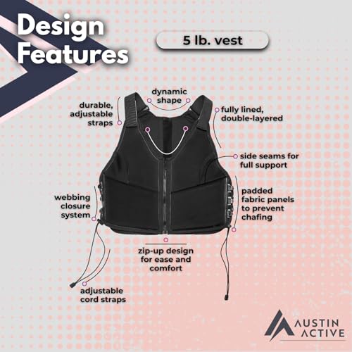Austin Active 5 lb Adjustable Weighted Vest - color: Katie Austin (Black)
