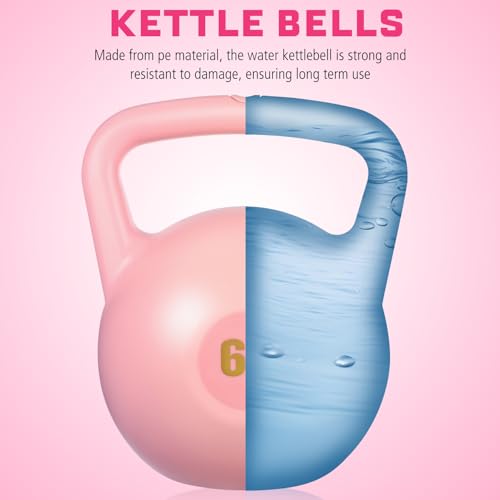 Wakauto Water Filled Kettlebell PE Material Soft Strength Training Equipment for Men Women Home Gym Travel Fitness with Safe Rounded Design