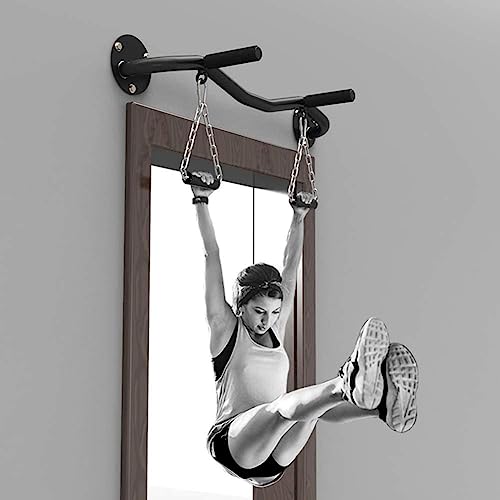 Pull Up Bar, Heavy Duty Chin Up Bar Wall Mount with Exercise Bands, Max Weight 660 LBS, Wall-Mounted Strength Training Pull-UP Bars