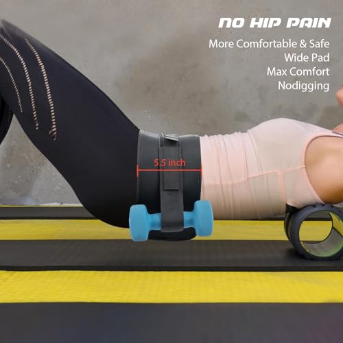 Adjustable Hip Thrust Belt - Home & Travel Glute Trainer | Lightweight & Foldable Design |Slip-Resistant Padding for Hip Protection