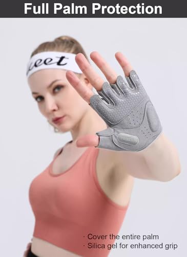 Workout Gloves for Women & Men, Anti-Slip Fingerless Gloves for Weightlifting, Mens Workout Gloves Gym Gloves Fitness Gloves