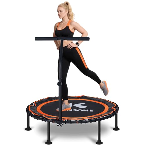 K KENSONE 40/48" Rebounder Trampoline for Adults, Bungee, 450/550 LBS Quiet - color: Orange, size: 40" T-Bar