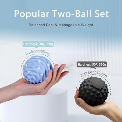Large Silicone Massage Lacrosse Balls for Myofascial Release - Yoga Deep Tissue Massage,Trigger Point Therapy, Foot Plantar Fasciitis,Muscle Knots, Muscle Soreness Massager Balls(2 Pack)