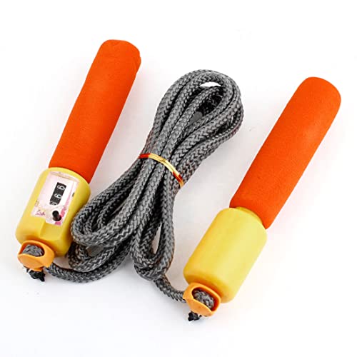 Ruilogod Sports 2.9M Long Blue Plastic Grip Digital Counter Skipping Rope Brown (id: 275 941 497 a17 379