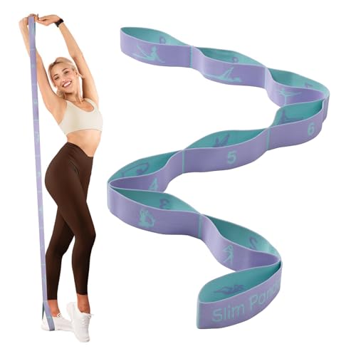 Stretch Strap, Multi-Loop for Physical Therapy,Elastic Yoga Stretching Strap for Dance,Yoga, Pilates & Gymnastics Exercise, Ballet Stretching Band for Flexibility, Leg Stretching - color: Purple