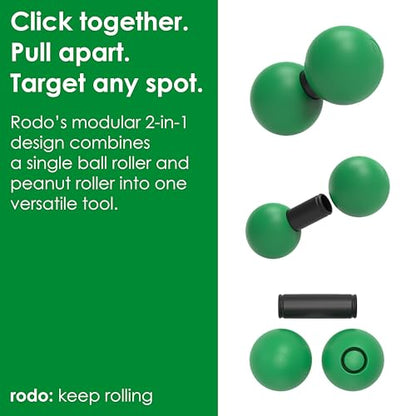 2-in-1 Medium Peanut & Lacrosse Ball Roller | Deep Tissue Massage Tool for Fascia, Plantar Fasciitis, Hips & Back | Mobility & Recovery Roller | Compact, Travel-Friendly, Pilates & Therapy Ready
