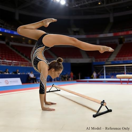 Gymnastics Pirouette Bars,Floor Bar Gymnastics for Handstands Trainings,Secure Non Slip Wooden Gymnastics Bar for Gymnast Training,Gymnastics Pirouette Bar for Youth Gymnastics Training