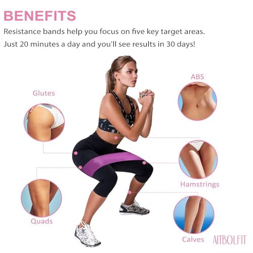 Fabric Resistance Bands for Working Out, 4 Levels Non-Slip Booty Bands Set for Women Men, Workout Exercise Bands for Legs Glute Hip Squat Yoga Pilates
