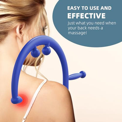 KEINE MARKE Massage Trigger Point Cane Body Deep Tissue Handheld Back, Neck, Shoulder, Leg and Feet Massager Rod, Muscle Release Tool Self Massage Hook Cane for Women & Men (Upgraded Blue)