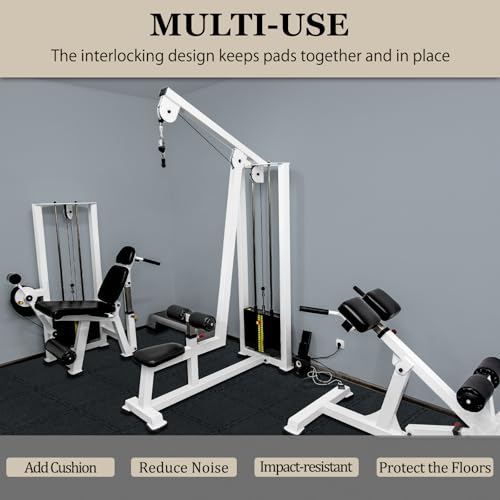 Gym Flooring Mats 24 Pcs, 11x 11 x 0.32 inches High Density Exercise Floor Tiles, Non Slip Interlocking Noise Shock Reduction Puzzle Felt Mat for Workout, Basement and Home Gym Protective - size: 0.32'' Thickness, 24 Pcs