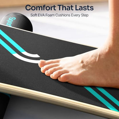 Sportneer Balance Board, 7-Mode Balance Trainer with Roller & Ball - color: Black-Turquoise
