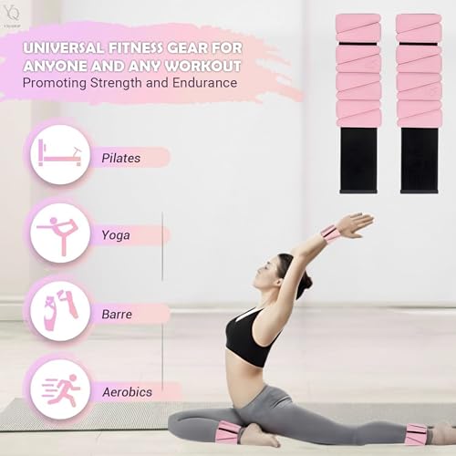 Adjustable Silicone Weight Bracelet for Wrist and Ankle – 1 lb 2 PCS, Water Resistant, Pink Color, Ideal for Strength Training and Fitness at Home and Gym