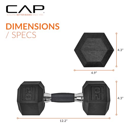 CAP 50 lbs Coated Dumbbell Set | Multiple Styles - color: Tinted Handles, style: 5LBx2, 20lbx2 Set