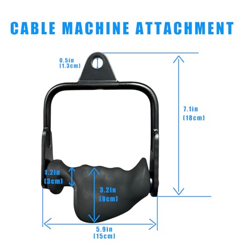 Ergonomic Tricep Rope Pulldown Attachments, Upgraded 27 32 40 & 47 Inch Extra Long Triceps Rope Cable Attachments for Gym, LAT Pull Down Bar for Cable Machine, Tricep Workout Cable Attachments - color: D HANDLE