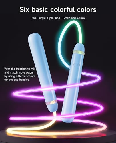 LED Light Up Jump Rope for Kids – Glow, Rechargeable, Exercise - color: Blue