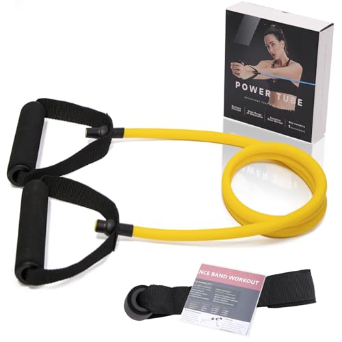 Resistance Bands with Handles and Door Anchor for Home Workouts - color: Extra light-yellow-10 lbs