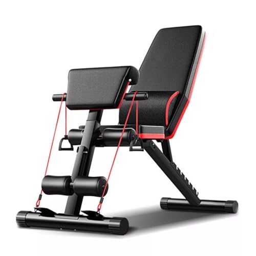 Weight Bench, Foldable Workout Bench Multi-functional Full Body Workout Equipment 352.74 Lbs Weight Capacity 7-Position Adjustable Height Hook and Loop Feet for Fitness Enthusiasts