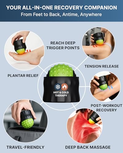 Massage Roller Ball, Ice Cold and Hot Therapy for Plantar Fasciitis Relief Foot Pain, Heel Spur, Sore Muscle, Trigger Point, Back, Arm, Neck, Shoulder, Leg, Gifts for Boyfriend Him Men Women(1Pack) - color: 1-pack