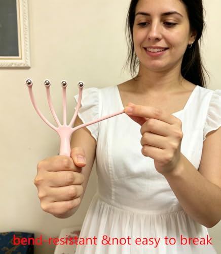 Ryoma Scalp Massager, Protable Hand Held SPA Head Massager for Deep Relaxation & Stress Reduction in The Office Home SPA Father's Day and Mother's Day Gifts Pink+Blue(2-Pack)