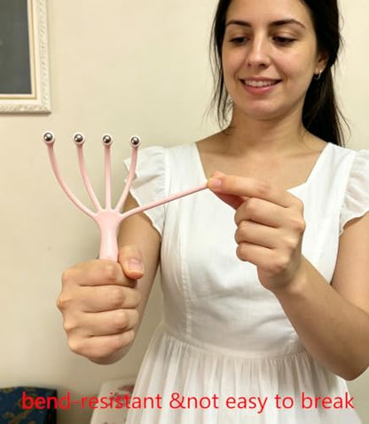 Ryoma Scalp Massager, Protable Hand Held SPA Head Massager for Deep Relaxation & Stress Reduction in The Office Home SPA Father's Day and Mother's Day Gifts Pink+Blue(2-Pack)