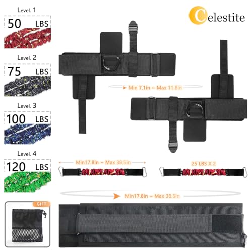 celestite Vertical Jump Trainer for Volleyball Basketball Home Gym, Jumping Trainers Resistance Bands, Easy to Carry, Adjustable Jump Training Equipment Substitute Plyometric Jump Box - color: Height"5'3-6'8"-50lbs