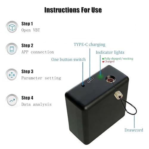 Portable Velocity-Based Training Device for Weightlifting & Squats, App Real-Time Digital Display and Voice Broadcast, ±1.0mm Detection Accuracy, Charge 2h Use 50h - size: B