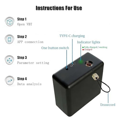 Portable Velocity-Based Training Device for Weightlifting & Squats, App Real-Time Digital Display and Voice Broadcast, ±1.0mm Detection Accuracy, Charge 2h Use 50h - size: B
