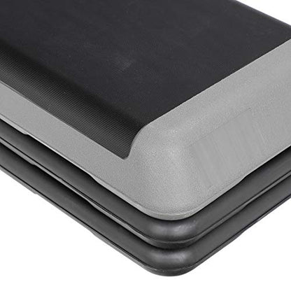 F2C 43 inch Aerobic Exercise Step Platform Adjustable Height Stepper Exercise Workout Step Bench with 4 Risers 4" - 6" - 8" Large Fitness Exercise Stair Step for Home Gym Fitness Training - color: Black