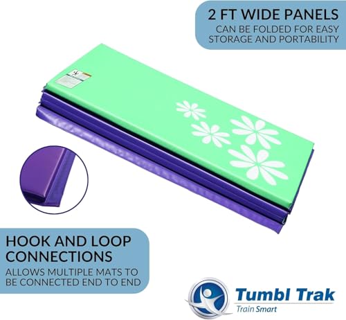 Tumbl Trak Gymnastics Folding Tumbling Panel Mat - color: Flower, size: 5'x10'x1.38"