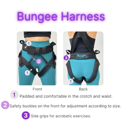 BUNGEE Harness Supports 25-95 kg Weight. Include the Harness & 1 Month Free Access to Videos, Music & Workouts - size: Large