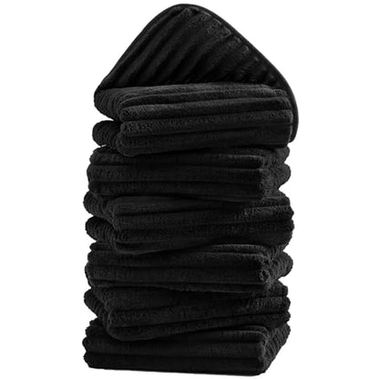 6 Pack Soft Microfiber Hand Towels for Bathroom, 16"x30", Black - color: Black