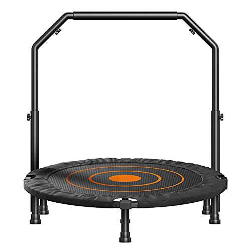Replacement Trampoline Pad Outdoor Trampoline 40",Fitness Mute Foldable Trampoline with Adjustable Armrests Mini Exercise Rebounder for Adults Indoor/Garden Workout Equipment,Maximum Load 150Kg