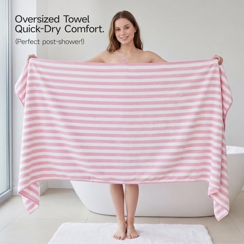 REDKISS Ultra Soft Bath Towel Set 6-Piece 35"x70" | 100% Microfiber, Highly Absorbent | Quick Dry Towels for Bathroom, Spa, Gym | 2 Bath, 2 Hand, 2 Washcloths | Pink - color: Light Pink